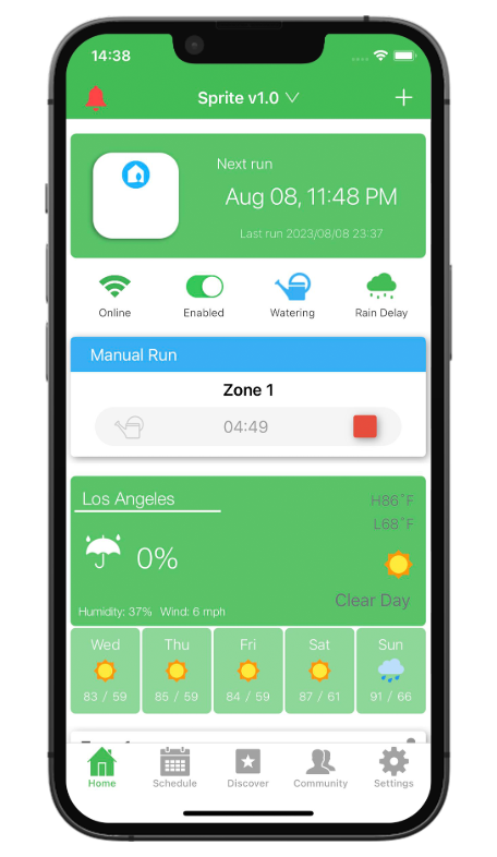The netro app provides real-time local weather conditions and zone information.